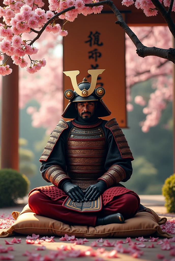 samurai style plaque written : 36 Photos,a samurai warrior sitting next to
