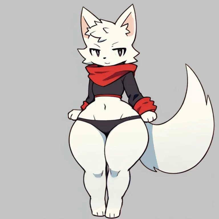White fur, Wolf, anthro, furry, 独奏, simple art ,Cold eyes,( wide hips:1.2) ,full body, clothing,See the feet,The shape is random