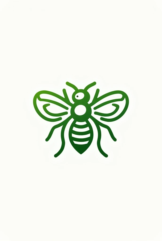 Create a logo of a green bee that looks like lines that works as a stamp