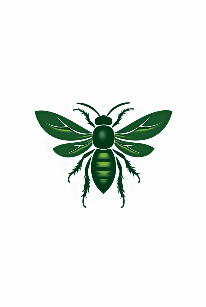Create a logo of a green bee that looks aggressive with only lines that work as a stamp

