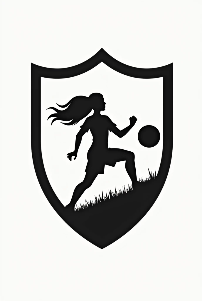crea un escudo de equipo femenino,Simple, funny, without much color because it is a shield, and with silhouette and the most important thing that makes sense of our team name is: f.c. "The breakers of taps" (referring to the shin of our body, the leg, or protection "shin guards" used in football) You can add a silhouette of someone sliding or tackling on the shin guard so you can see that their shin guard is being broken.