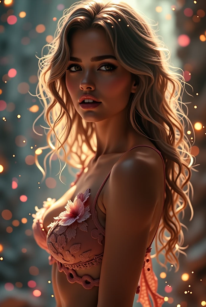 (photorealism:1.2), beautiful woman,sensual_woman,big_breasts,cleavage,female_figure,seductive_pose,alluring_expression,soft_skin,glowing_skin,cinematic_lighting,dramatic_colors,fantasy_art,digital_painting,highly_detailed,photorealistic,8k,masterpiece