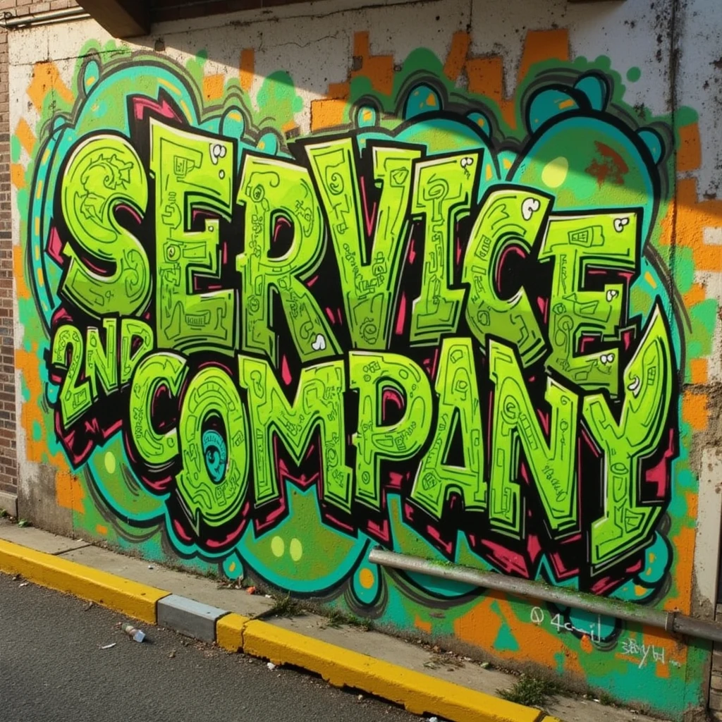 graffiti front wirte "2nd service company" on wall