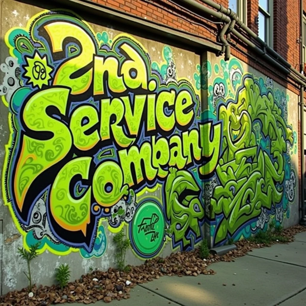 graffiti front wirte "2nd service company" on wall