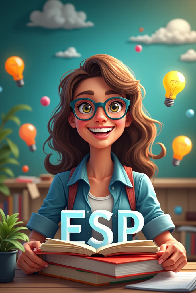 a 920px by 1080px wallpaper for a podcast about education that says ESP