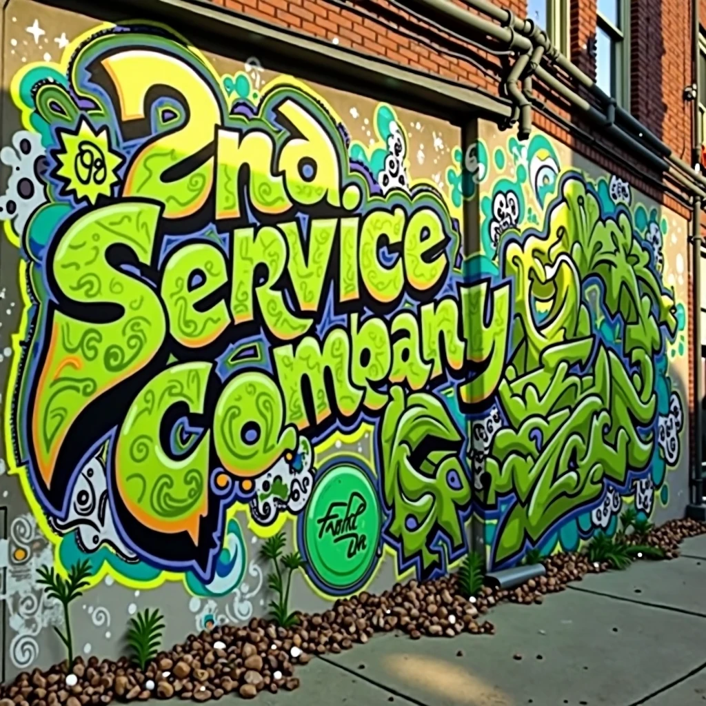 graffiti front wirte "2nd service company" on wall