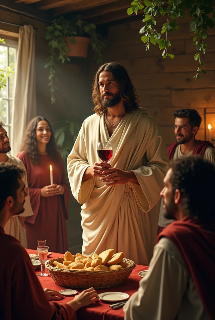 Jesus serving his blood as wine