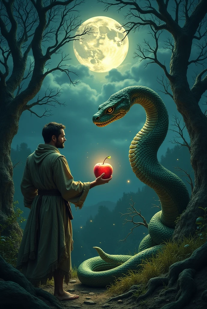 night of sin serpent and apple and man