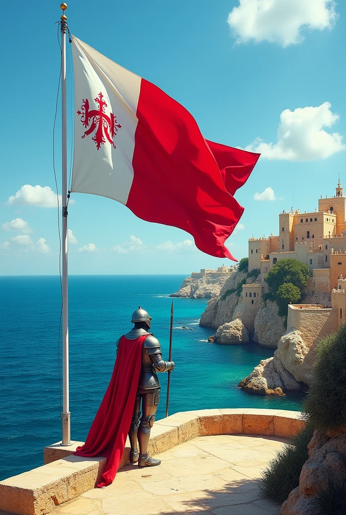 The white and red flag of the independent Kingdom of the Knights of Malta was created on the island of Malta.