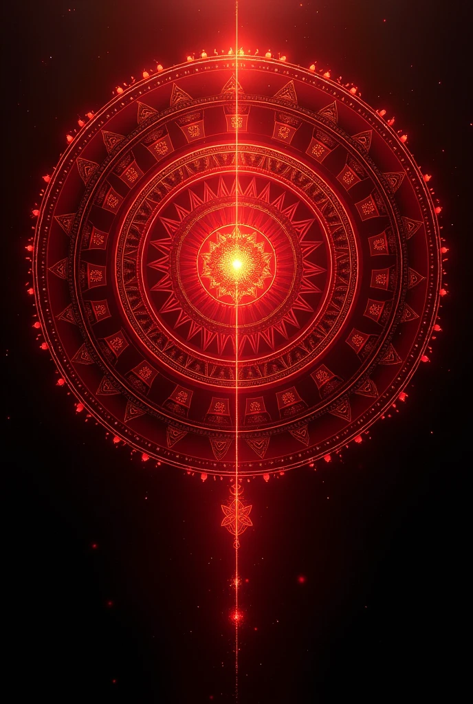Create a Red Mandala (First Chakra - Root)
Squares and triangles pointing downwards predominate.