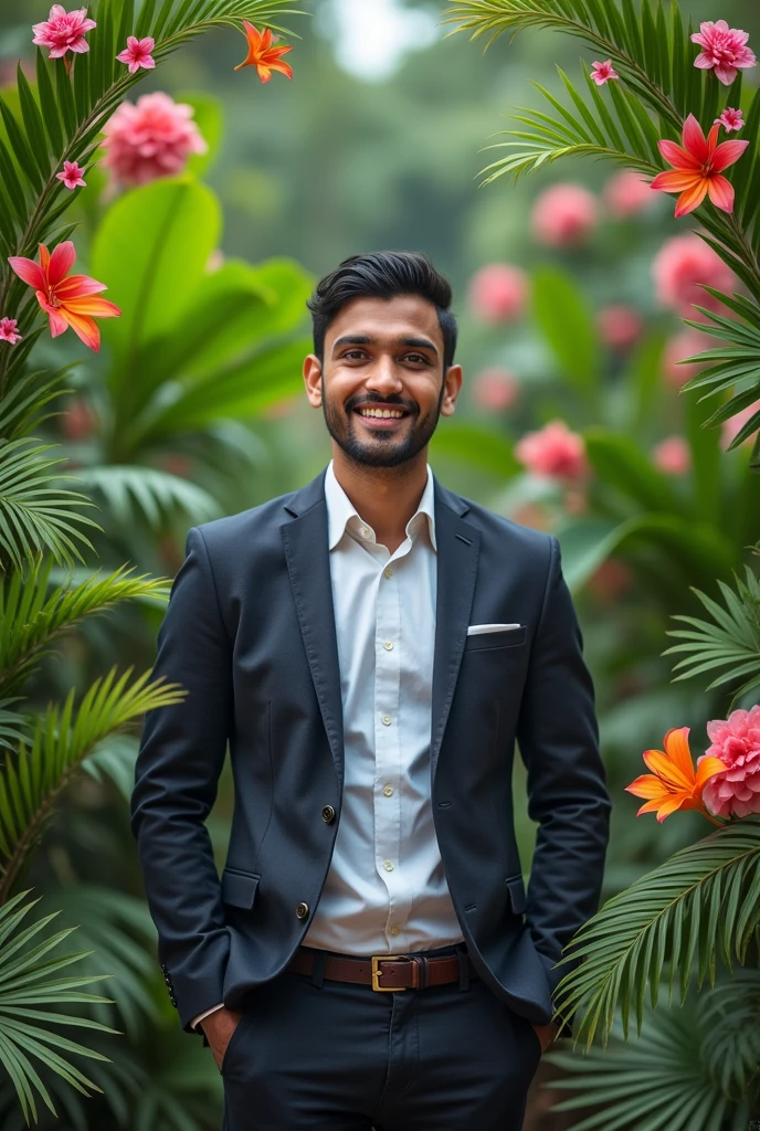 Instagram profile picture for tall boy sagar das and add botanical emojis 