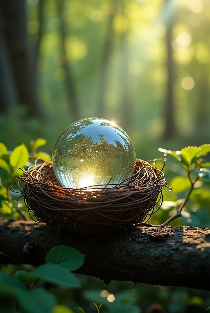 Glass inside nest
