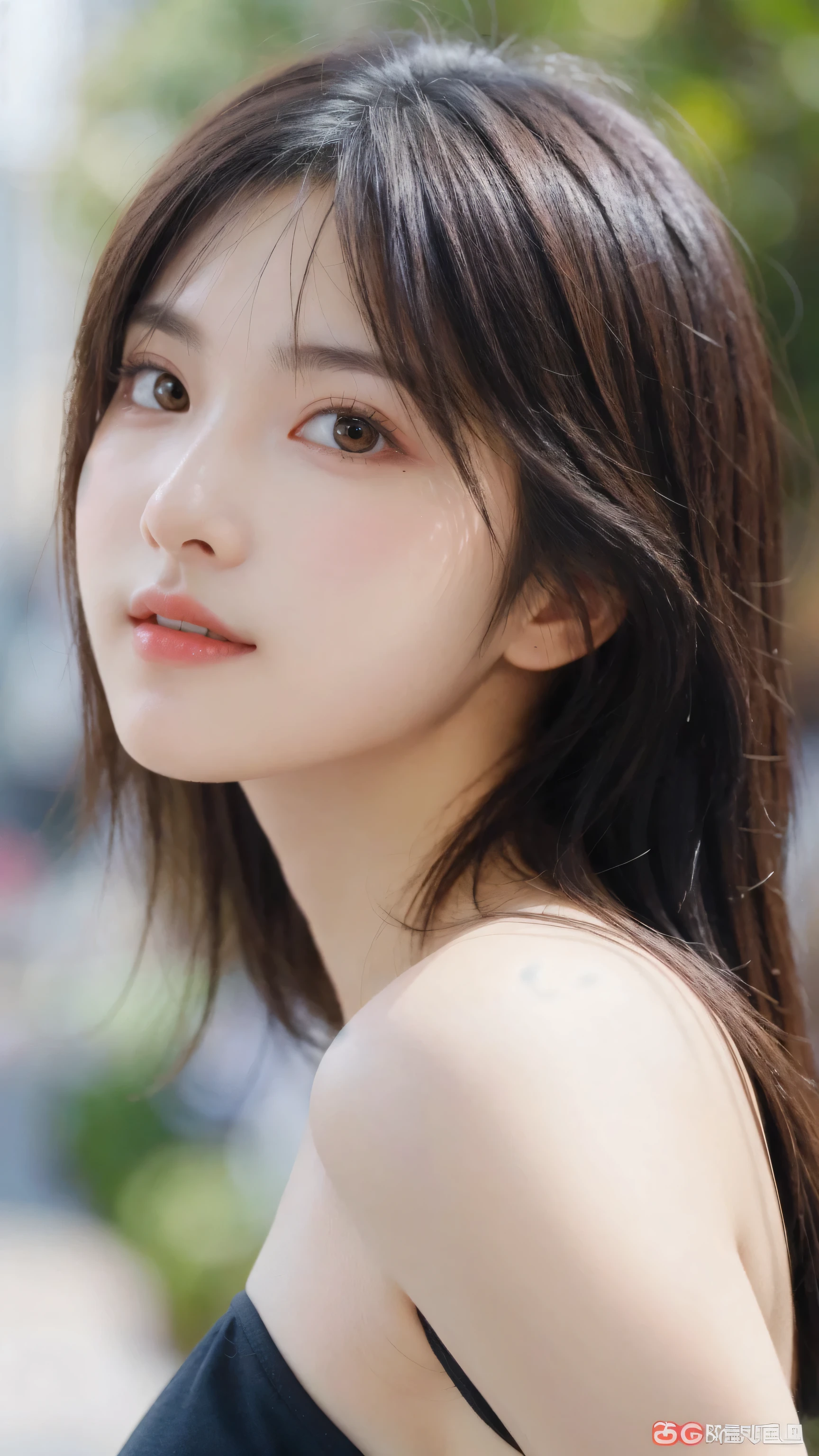 (8k, RAW Photo, Best Quality, Masterpiece:1.2), table top, Ultra Detail, Super Resolution, (Realistic, Realistic Photo:1.37), Portrait, High Detail RAW Color Photo, Professional Photo, Extremely Detailed and Beautiful, Extremely detailed, 8k wallpaper, amazing and detailed, huge file size, official art, highly detailed CG unity 8k wallpaper, highly detailed beautiful girl, highly detailed face, highly detailed eyes, highly detailed skin, highly detailed fingers, highly detailed nose, very detailed detailed mouth , perfect anatomy, highly detailed background, highly detailed clothes, 1girl, ,cute girl, realistic body, fair skin, glowing skin , slim body, handsome body, black hair , Semilong hair, (blunt bangs:1.2), smile, cute, youthful, cute face, realistic face, delicate eyes, drooping eyes, looking at viewer, facing front, standing posture, Contraposto, dynamic lighting, ((face closeup)), (medium chest), (Perfect Body Proportions), (slender Body Proportions), tank top, mini skirt,