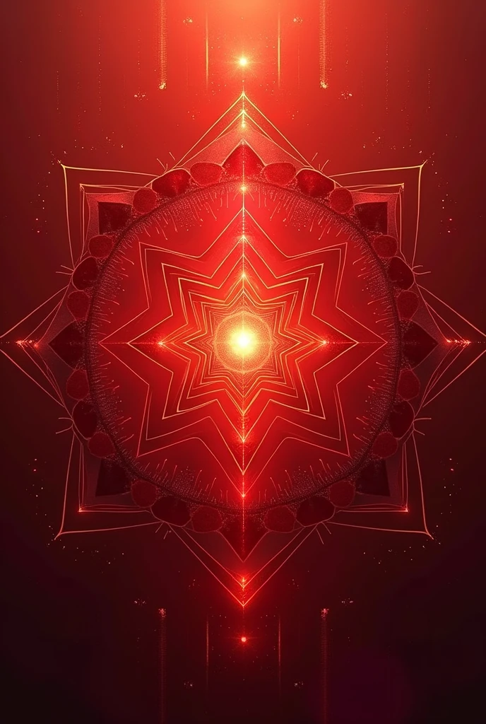 Red Mandala (First Chakra - Root)
Squares and triangles pointing downwards predominate.

