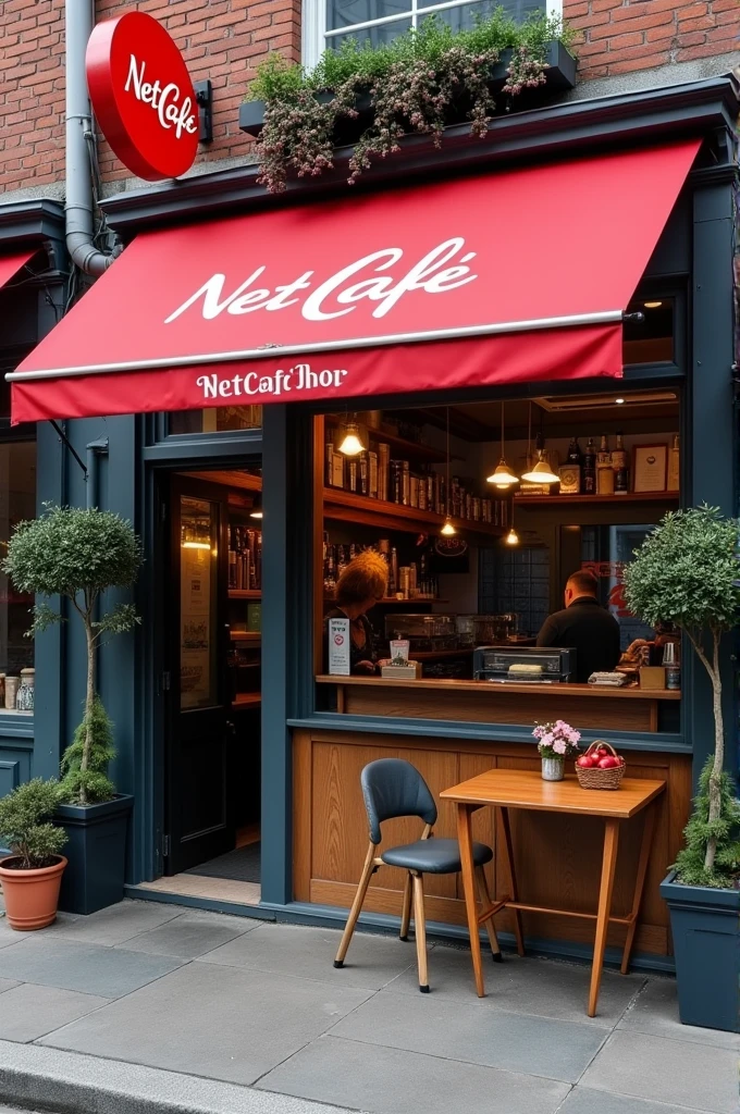 I wanta picture of a shop that name is netcafe. It is a mobile shop
