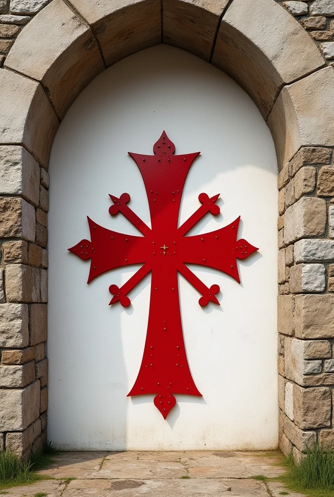 The red and white Maltese cross coat of arms of the Kingdom of Malta