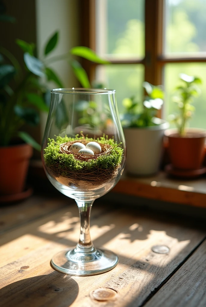Nest inside a glass