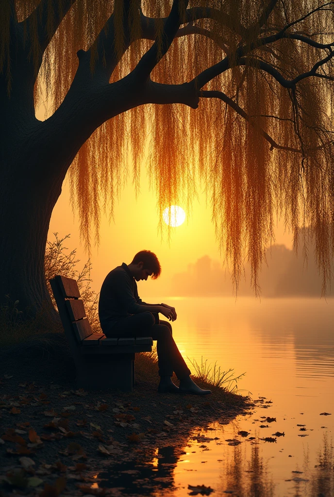 Images that represent sadness with warm colors 