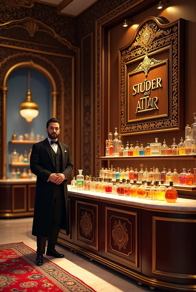 Luxurious Attar Perfume Showroom With The Board 
Name Of ITEM SHOP 