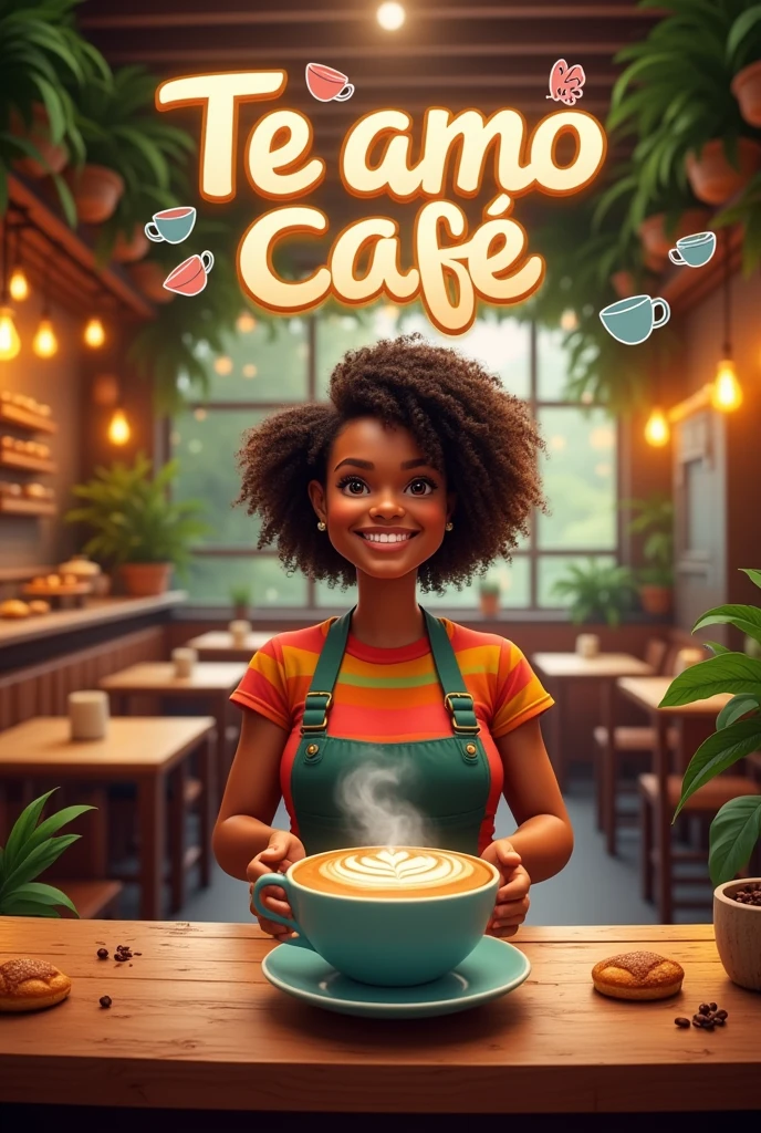 Create hd poster for Te amo Cafe Grand opening on 21th August with cuppuccino background