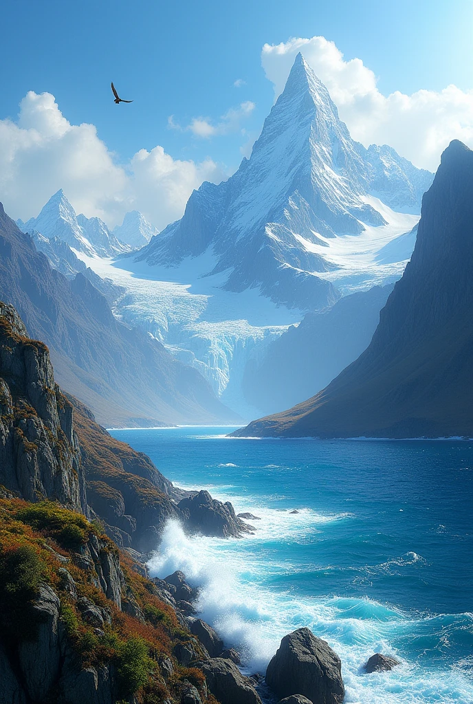 majestic natural images of high mountains and great seas