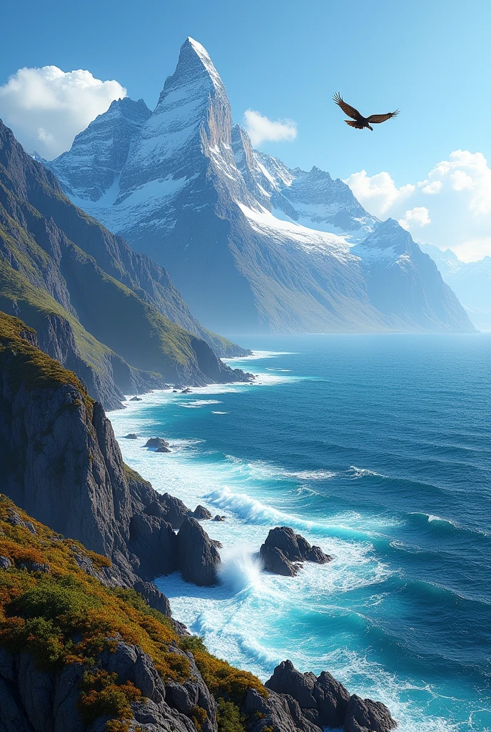 majestic natural images of high mountains and great seas