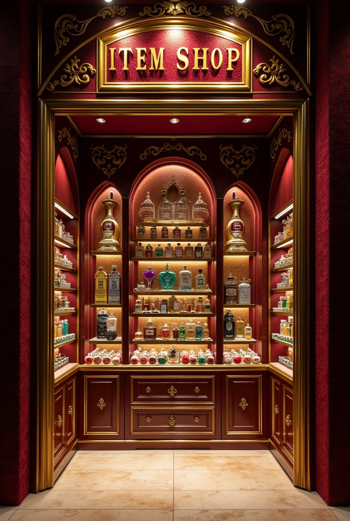 Luxurious Attar Perfume Showroom With The Entrance Name Of ITEM SHOP