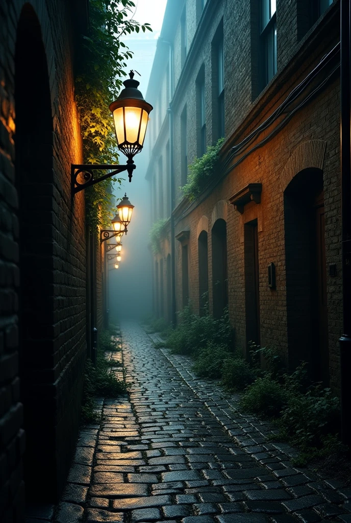 (photorealism:1.2), narrow dark alley with no people 