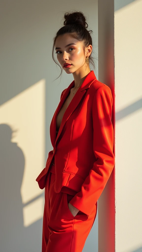 Fashion magazine poster,A beautiful woman,Photography Lighting,Style text write SEAART