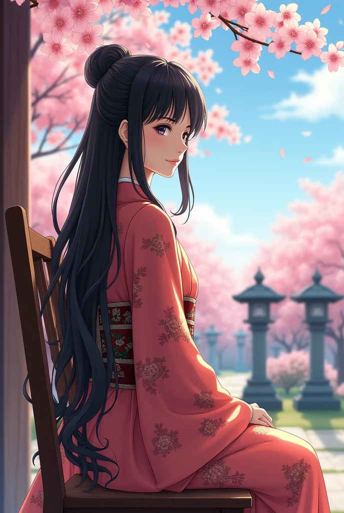 Japanase Girl sitting in a chair with skirt