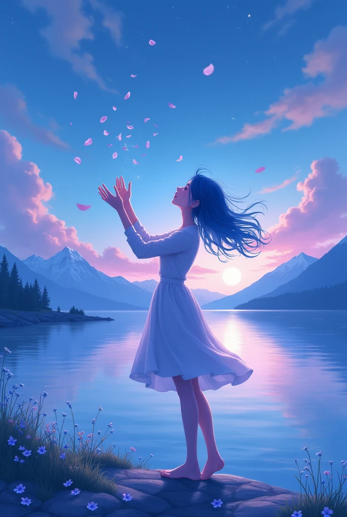 Images that represent happiness with cold colors