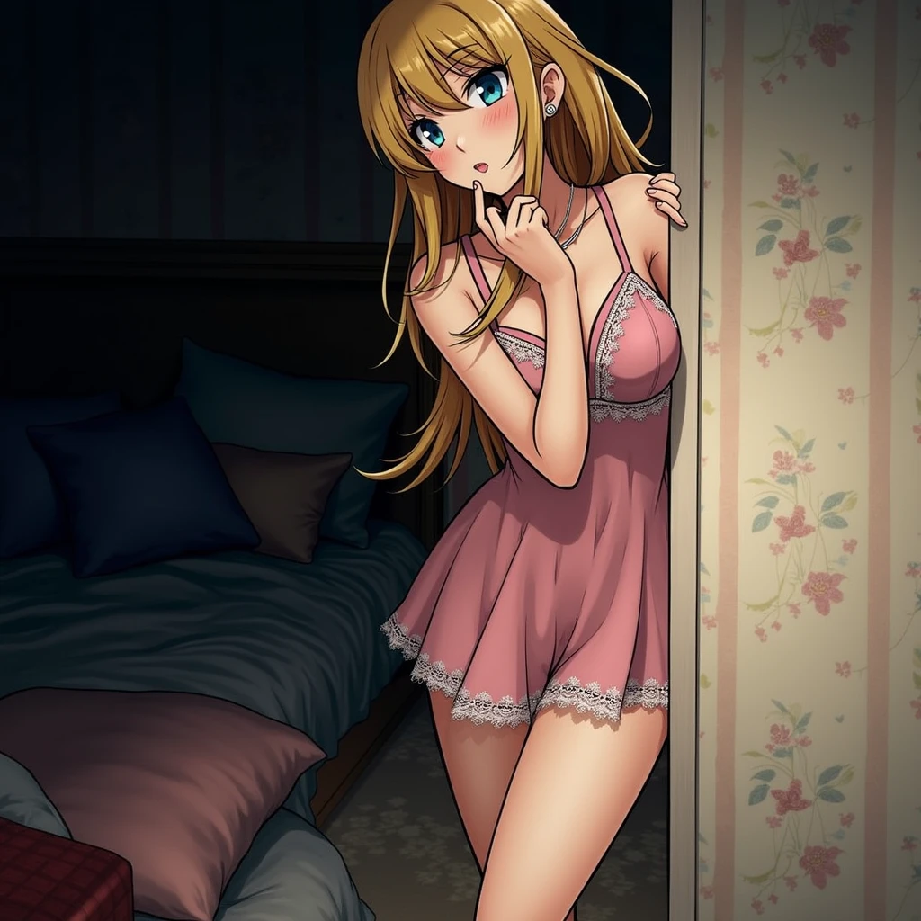 Close-up of Misa Amane in underwear