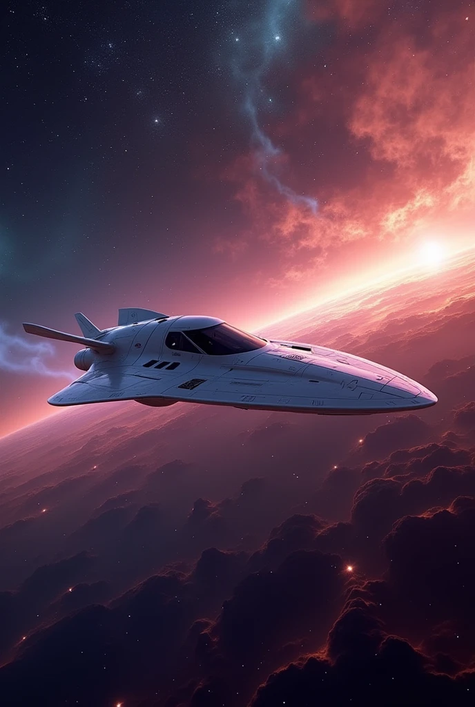a small spacecraft traveling through the cosmos, sparkling stars, beautiful detailed spacecraft, extremely detailed stars and nebulae, cinematic lighting, dramatic atmosphere, vibrant colors, (best quality,4k,8k,highres,masterpiece:1.2),ultra-detailed,(realistic,photorealistic,photo-realistic:1.37),cinematic composition,stunning galaxy backdrop,dramatic lighting,glowing energy fields,dynamic camera angle