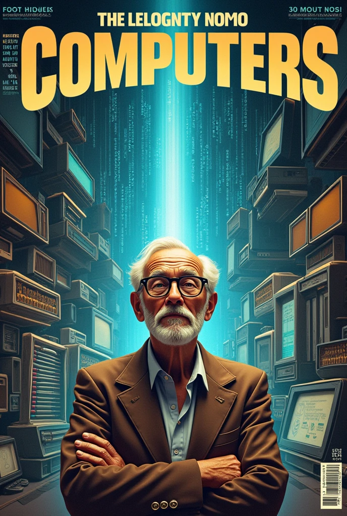 Magazine cover about the history of the computer.