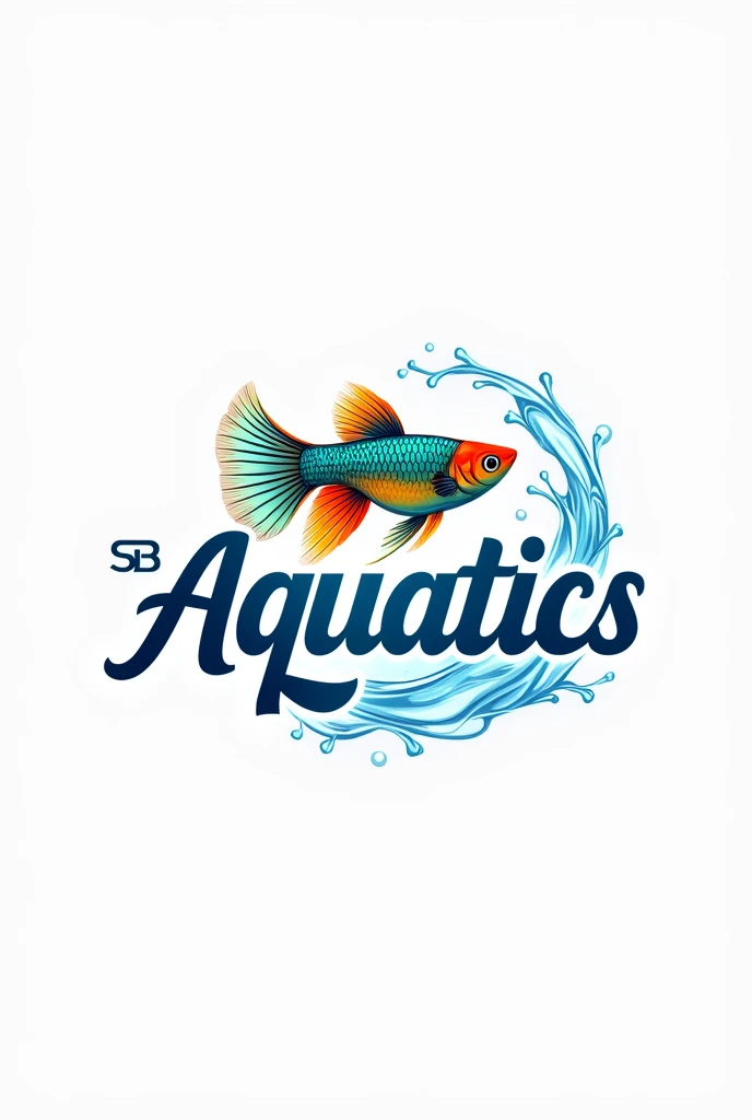 Logo for my fish farm name sb aquatics using with guppy fish