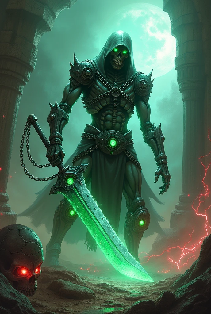 Scareglow skeletor robotic soul muscle death metal chains sword