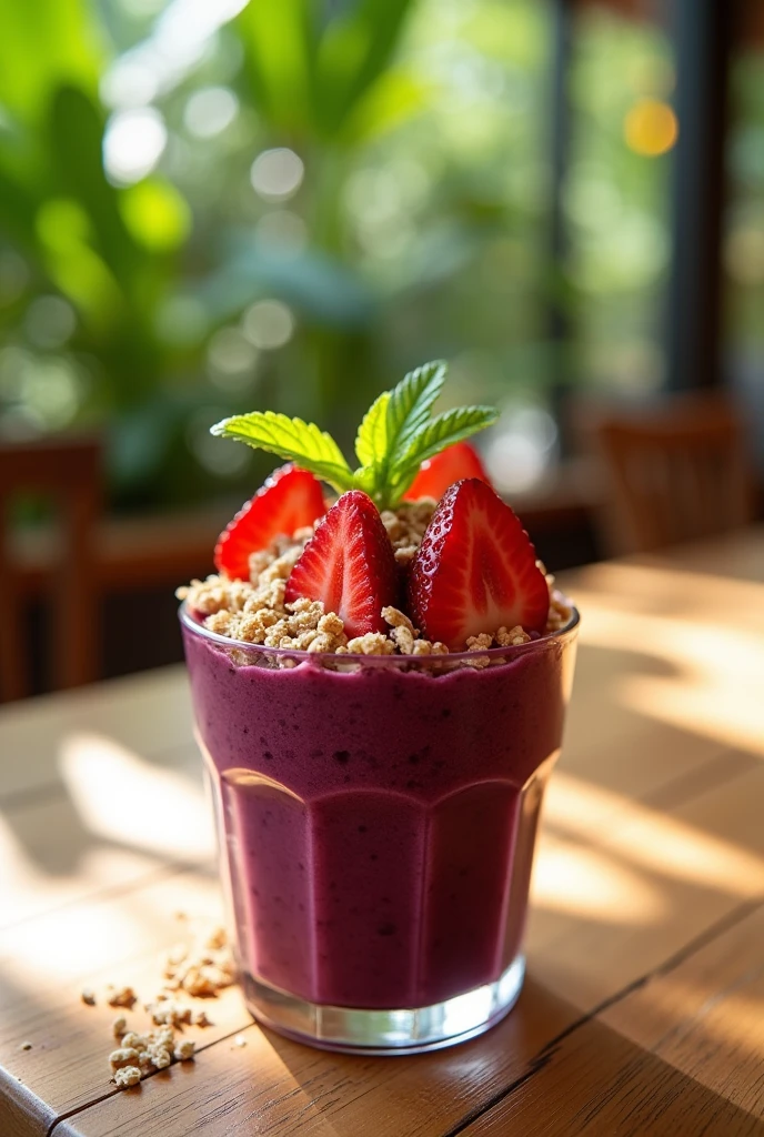 FROZEN acai cup with strawberry