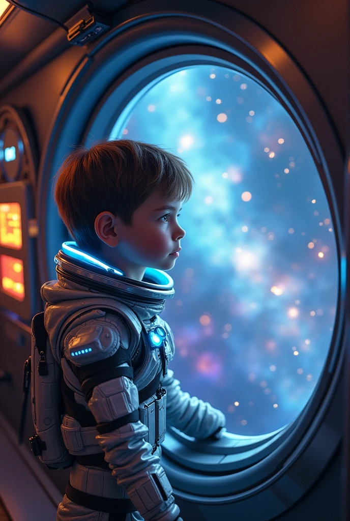ridiculous resolution, high resolution, (masterpiece:1.4), super detailed, 1boy, seen from above, space, floating, --v 6