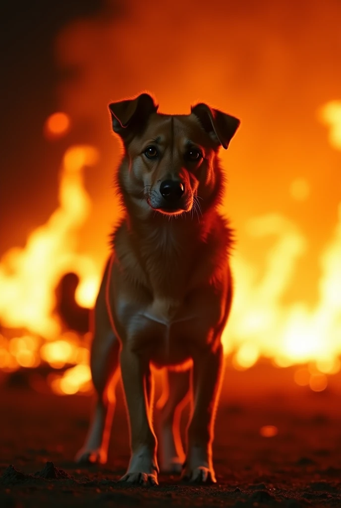 Dog was with fire