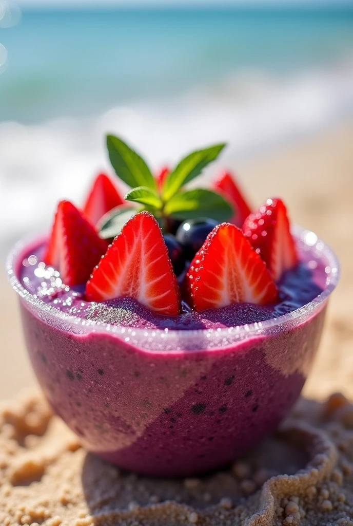 FROZEN acai cup with strawberry
