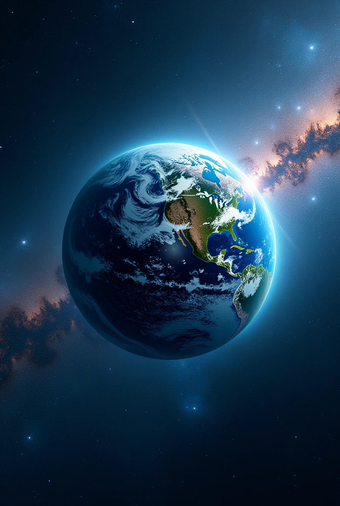 planet earth with galaxies in the background