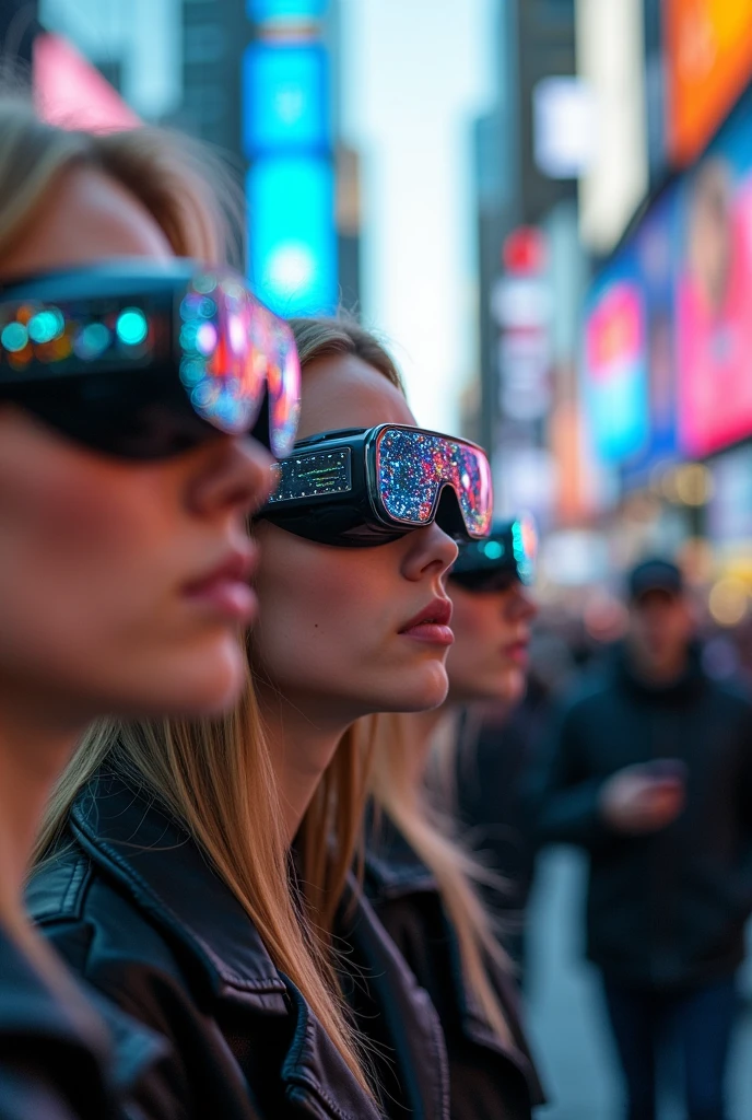 People wearing glasses have programs in their glasses like in their phones.