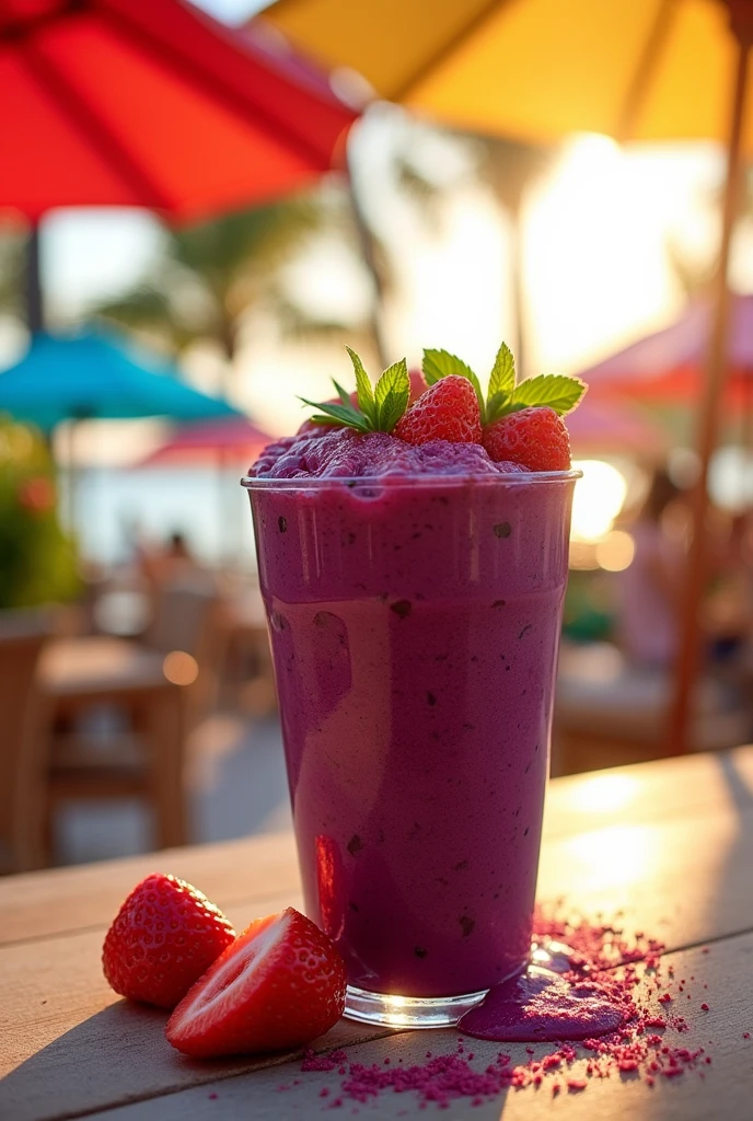 FROZEN acai cup with strawberry