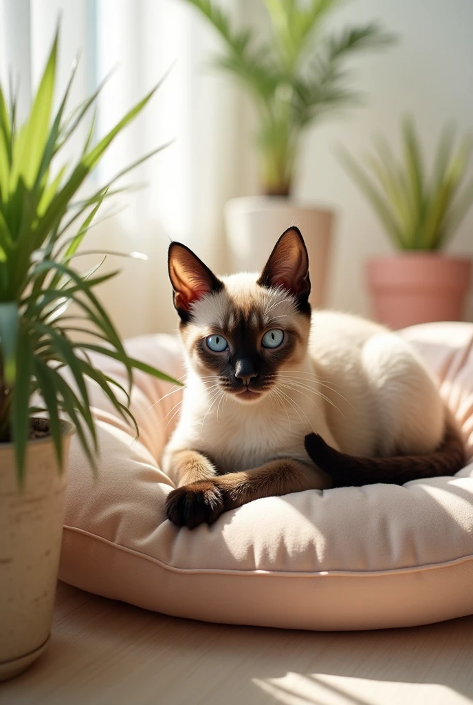 Cute chubby Siamese cat