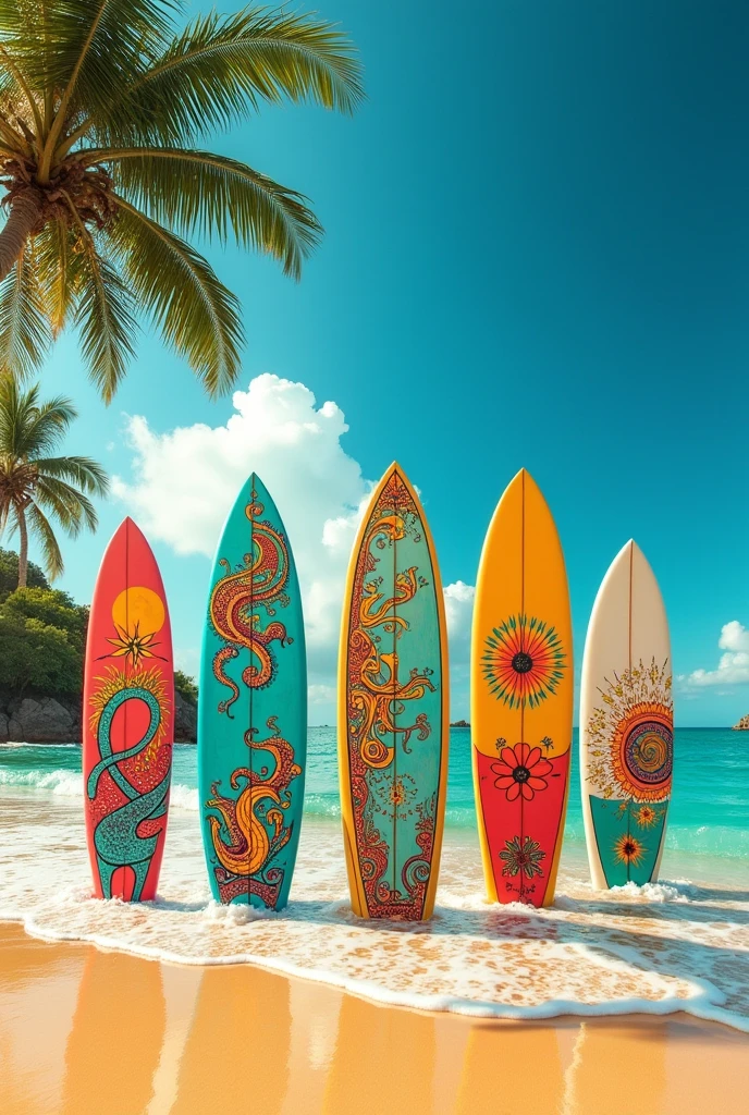 Several Surfboards on the Beach