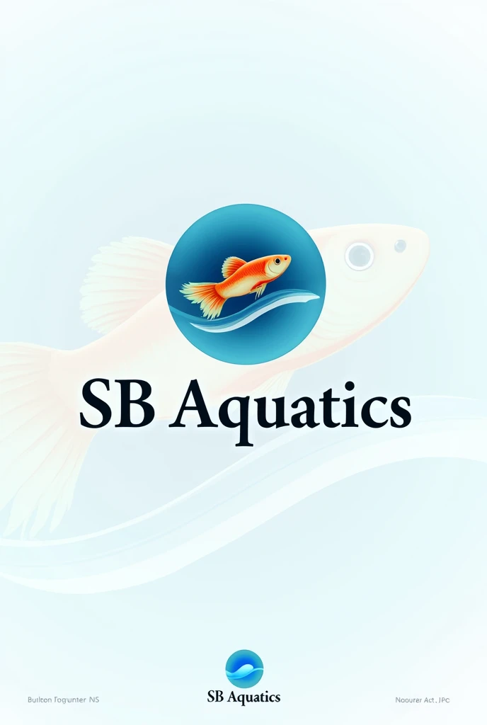 Logo for my fish farm name sb aquatics using with guppy fish with elegant font
background
With round logo