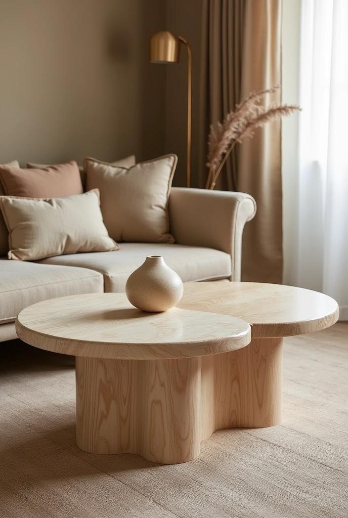 Hello, I would like you to create a coffee table for the living room made from recycled plastic and sawdust. Thank you. 