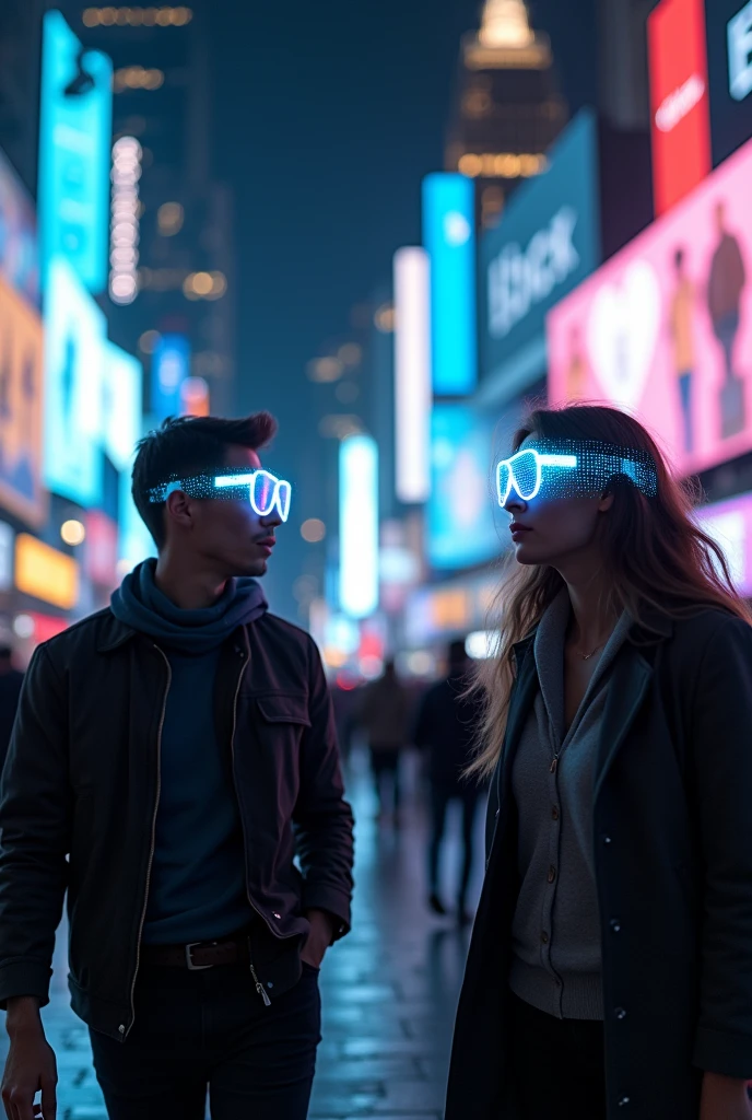 People wearing glasses have programs in their glasses like in their phones.
The images seen in the glasses are programmed data, just like in a telephone.