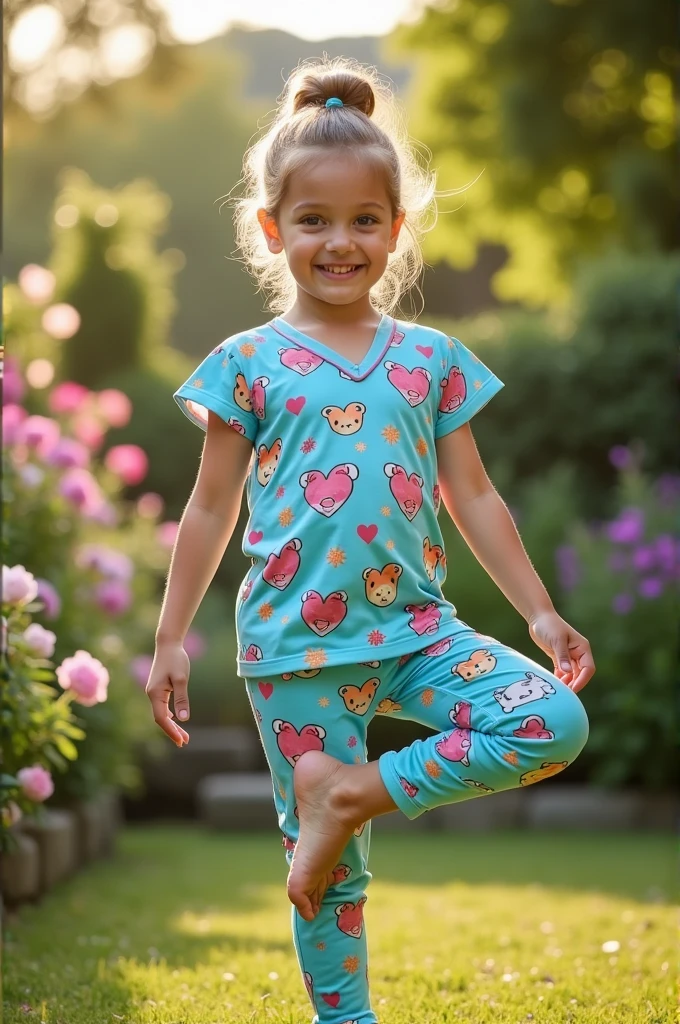 Lovey  girl does yoga in a nurse outfit