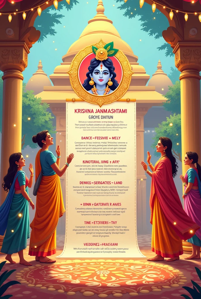 Krishna janmashtami big shedule blank template 